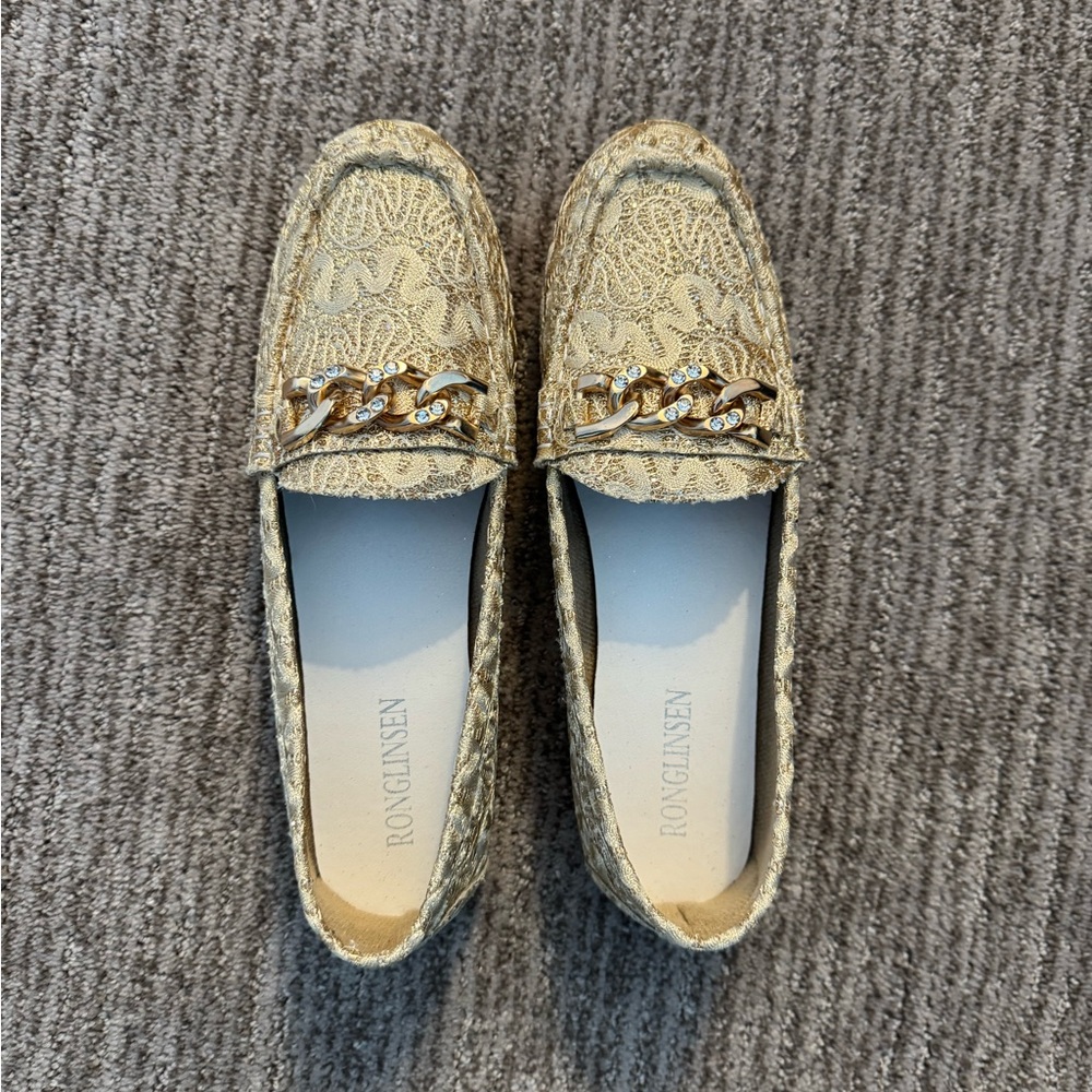 Gold Loafers
